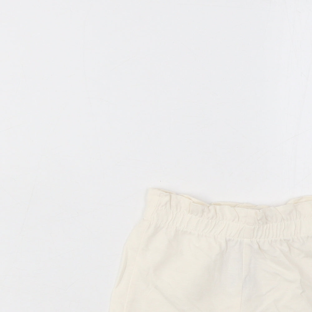 Marks and Spencer Girls Ivory Cotton Cropped Trousers Size 3-6 Months Pullover - Lemon