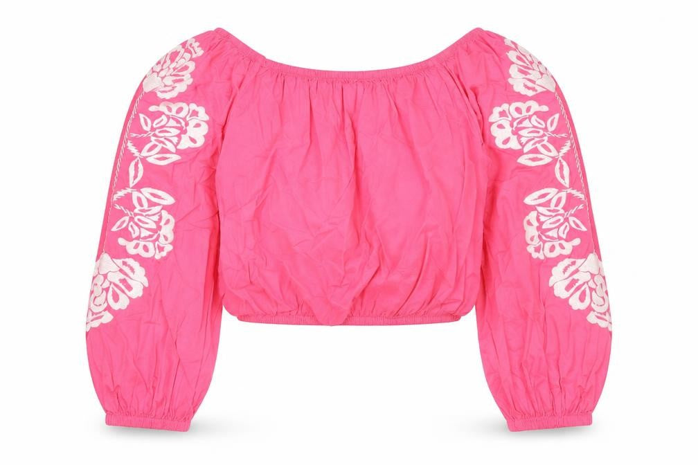 Womens UK Size 12 Marks and Spencer Pink Cropped Blouse