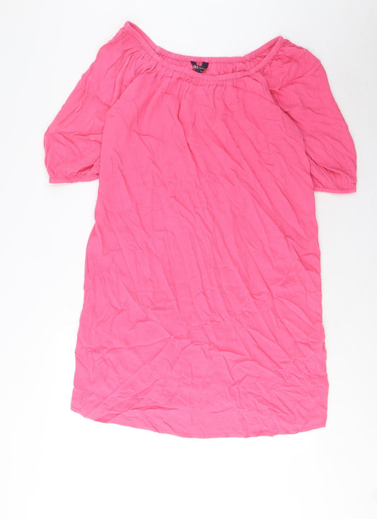 Marks and Spencer Womens Pink Viscose A-Line Size M Scoop Neck Pullover
