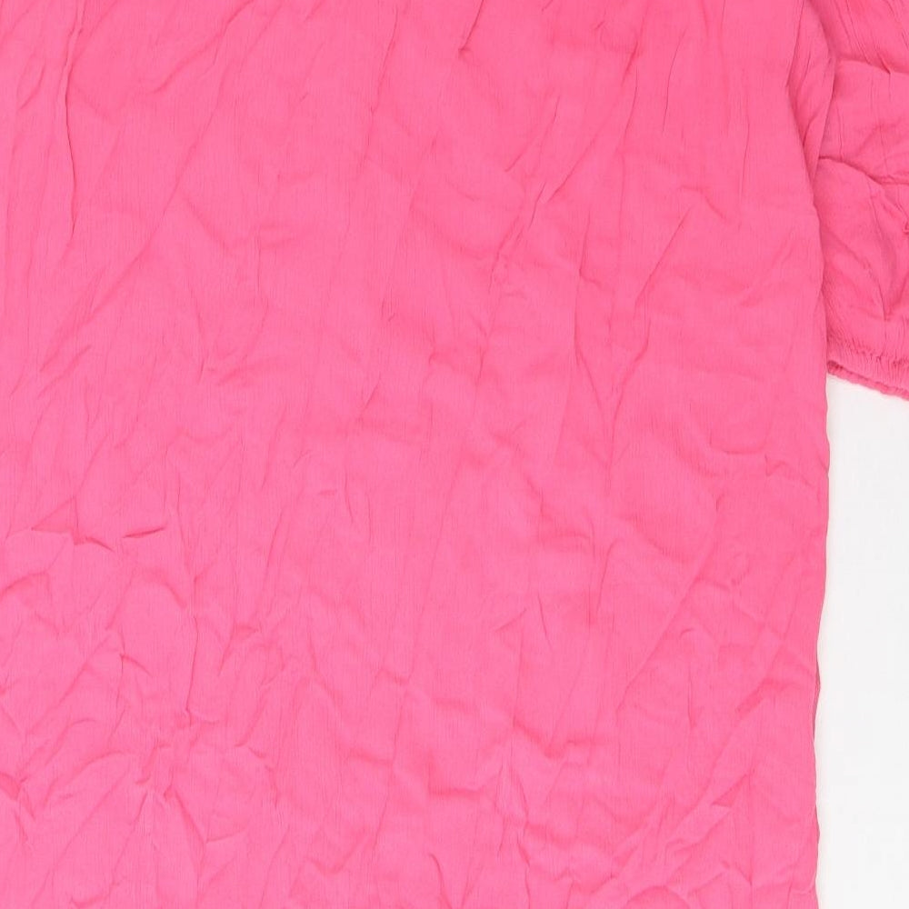 Marks and Spencer Womens Pink Viscose A-Line Size M Scoop Neck Pullover