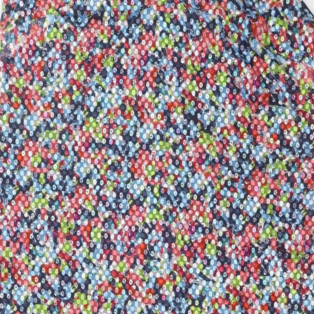 Marks and Spencer Womens Multicoloured Polyester A-Line Size 22 V-Neck Zip - Sequins
