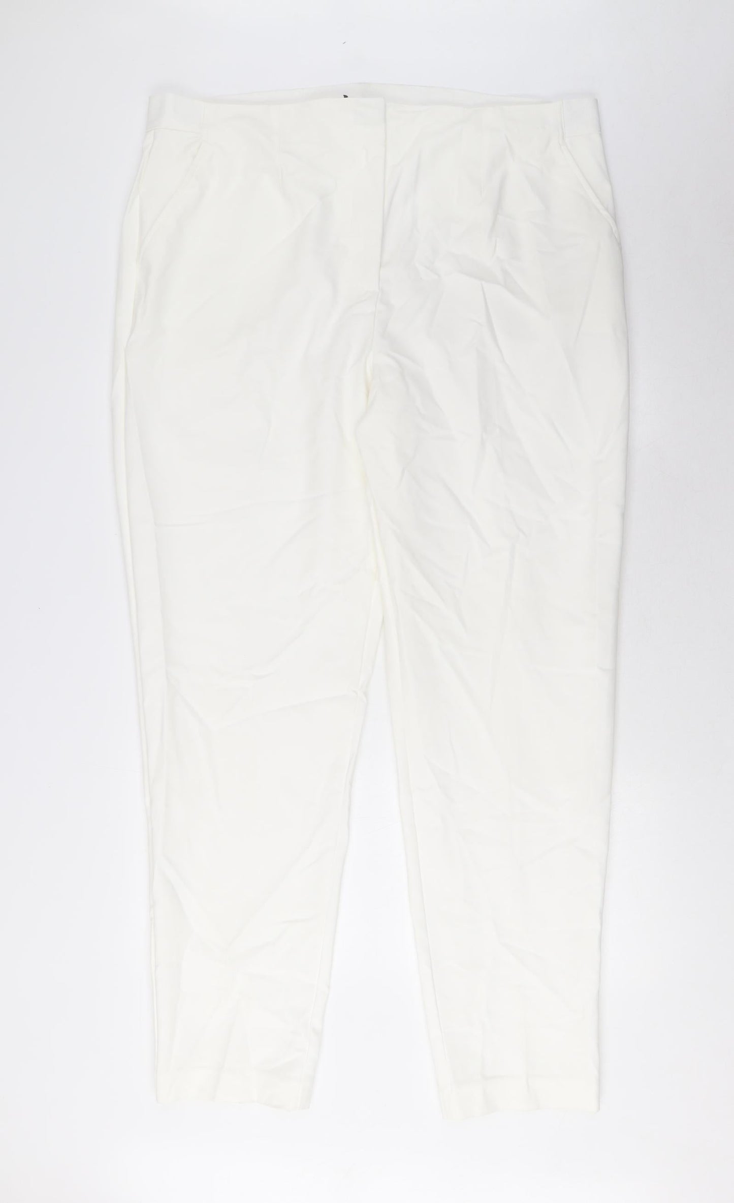 Womens UK Size 20 Marks and Spencer Regular Fit  White Trousers