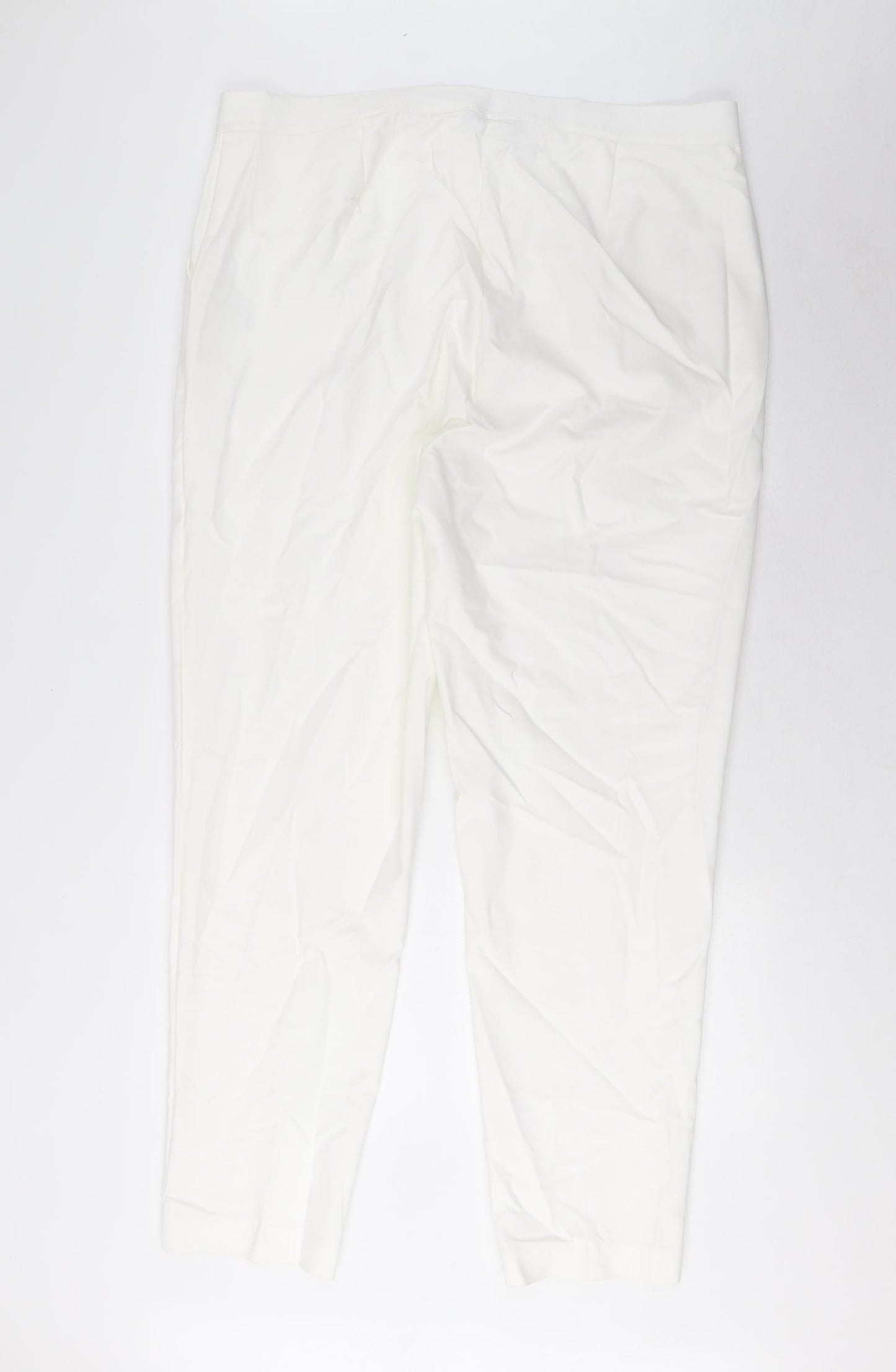 Womens UK Size 20 Marks and Spencer Regular Fit  White Trousers