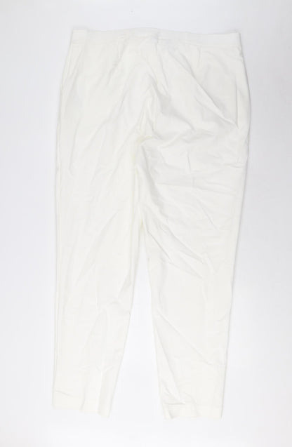 Womens UK Size 20 Marks and Spencer Regular Fit  White Trousers