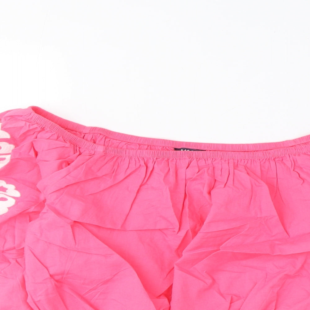 Womens UK Size 12 Marks and Spencer Pink Cropped Blouse
