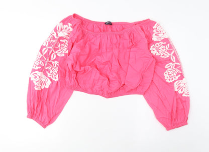 Womens UK Size 18 Marks and Spencer Pink Cropped Blouse