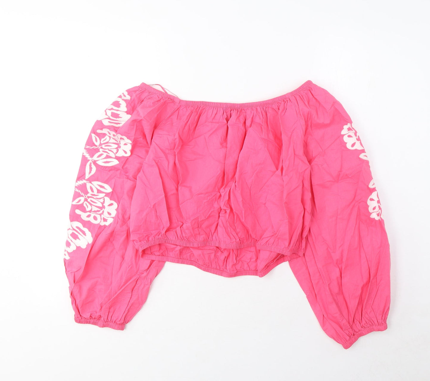 Womens UK Size 18 Marks and Spencer Pink Cropped Blouse