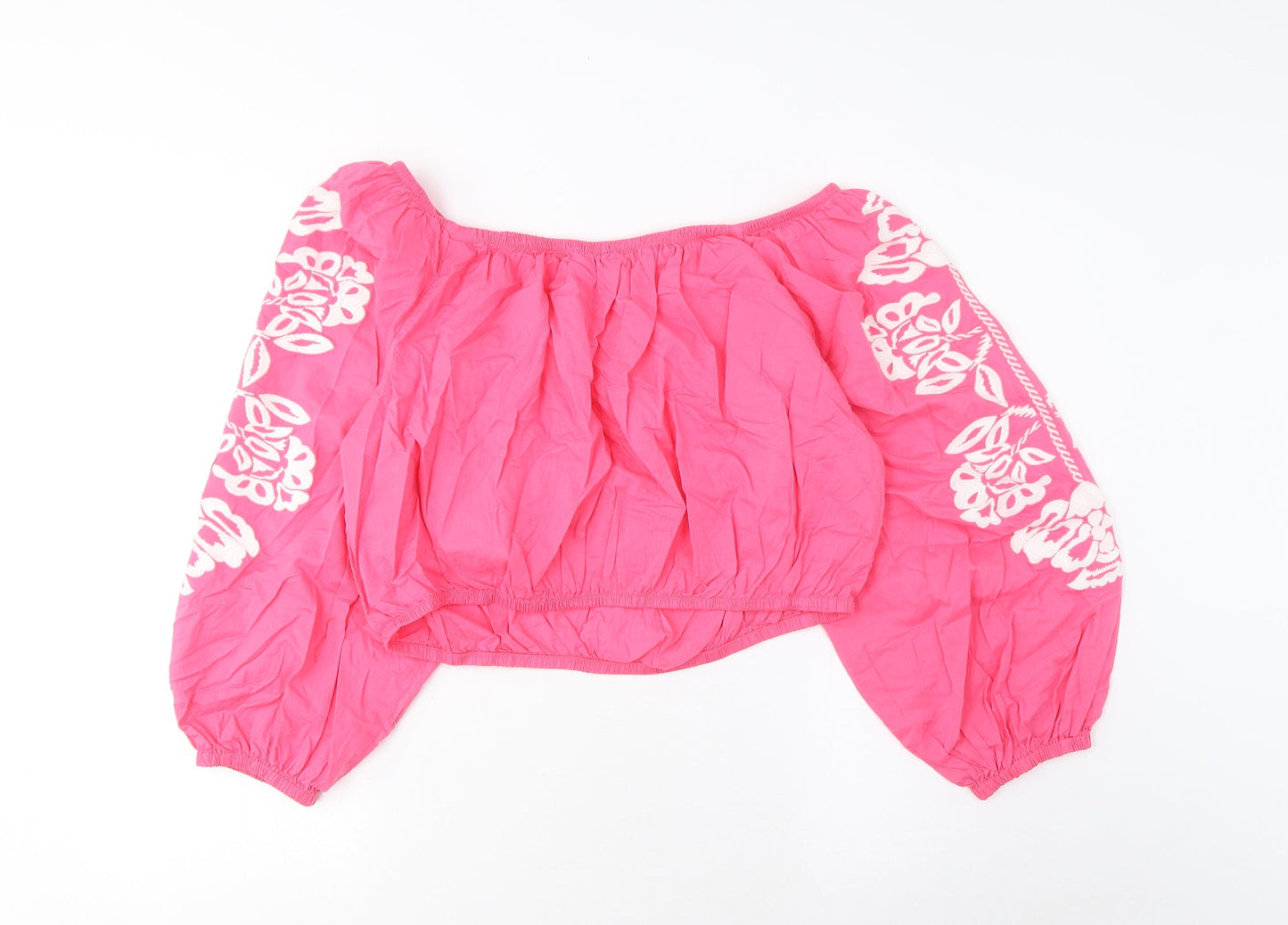Womens UK Size 18 Marks and Spencer Pink Cropped Blouse