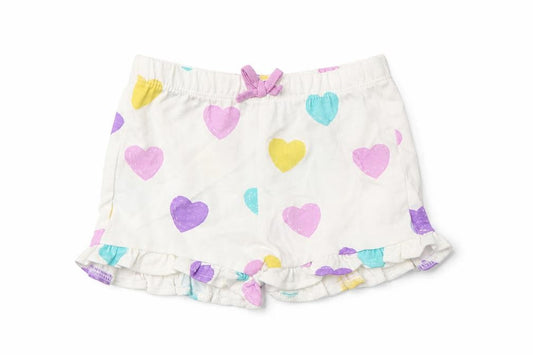 Marks and Spencer Girls Multicoloured Geometric Cotton Cropped Trousers Size 0-3 Months Pullover - Heart Pattern