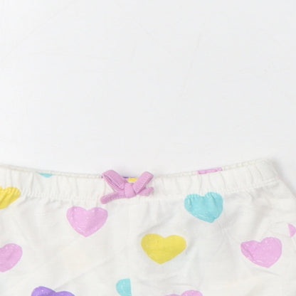 Marks and Spencer Girls Multicoloured Geometric Cotton Cropped Trousers Size 0-3 Months Pullover - Heart Pattern