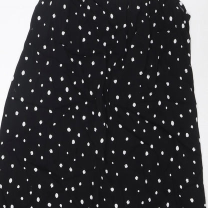 Marks and Spencer Womens Black Geometric Viscose Tank Dress Size 8 Square Neck Pullover