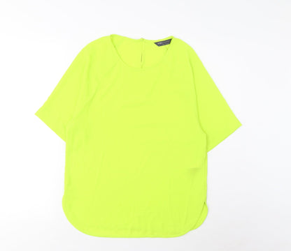 Womens UK Size 6 Marks and Spencer Green Basic T-Shirt