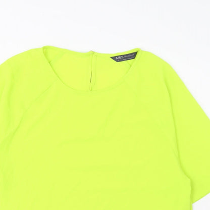 Womens UK Size 6 Marks and Spencer Green Basic T-Shirt