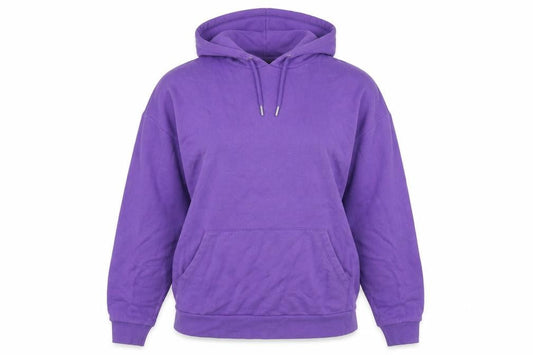 Front view of ASOS women’s purple cotton pullover hoodie size 2xs pullover - pockets