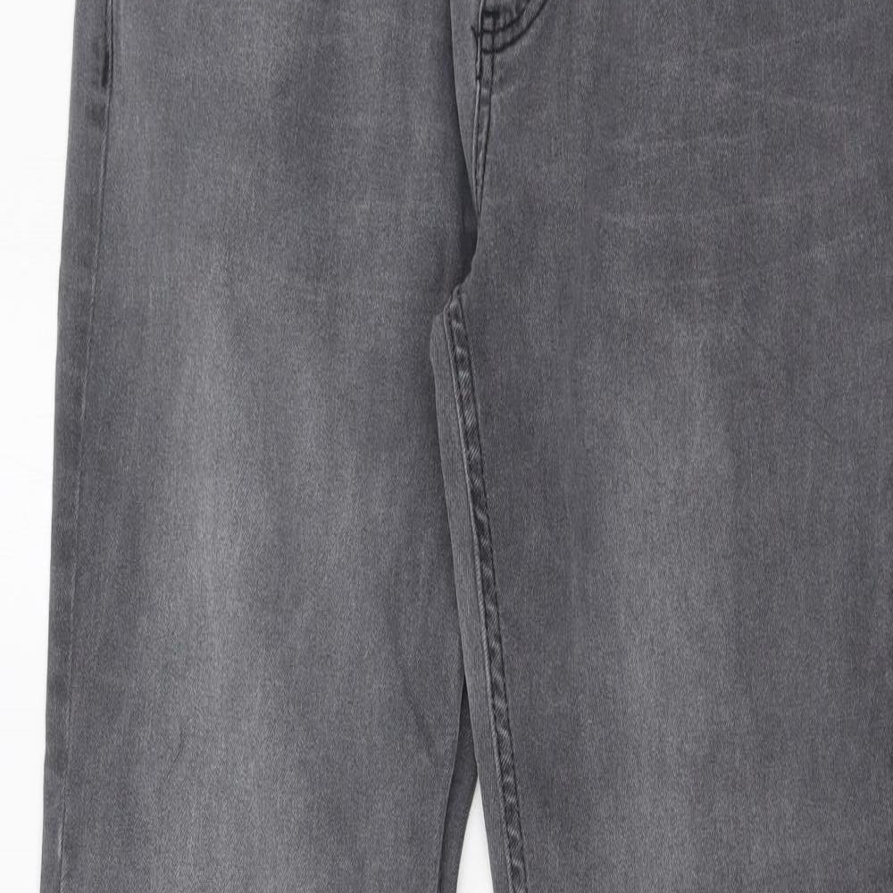 Limon Company Mens Grey Cotton Straight Jeans Size 32 in L33 in Regular Zip - Long Leg, Pockets