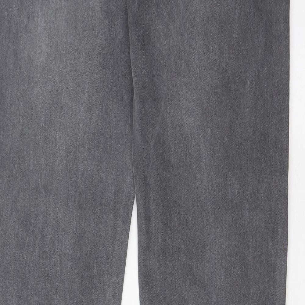 Limon Company Mens Grey Cotton Straight Jeans Size 32 in L33 in Regular Zip - Long Leg, Pockets