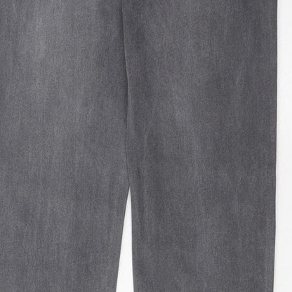 Limon Company Mens Grey Cotton Straight Jeans Size 32 in L33 in Regular Zip - Long Leg, Pockets