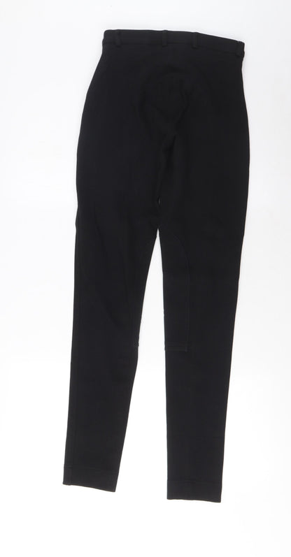 Joy Ride Womens Black Cotton Capri Trousers Size 24 in L29 in Regular Zip - Horse Riding