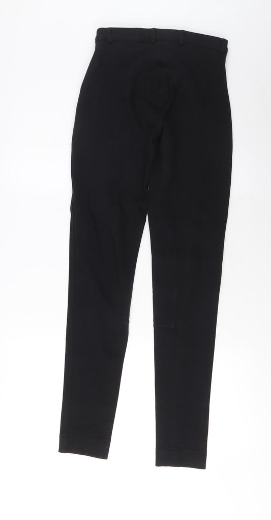 Joy Ride Womens Black Cotton Capri Trousers Size 24 in L29 in Regular Zip - Horse Riding