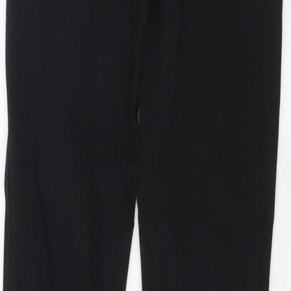 Joy Ride Womens Black Cotton Capri Trousers Size 24 in L29 in Regular Zip - Horse Riding