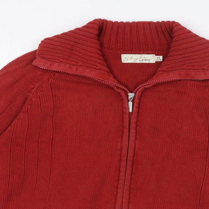 Womens UK Size M EWM Red Full Zip Jumper
