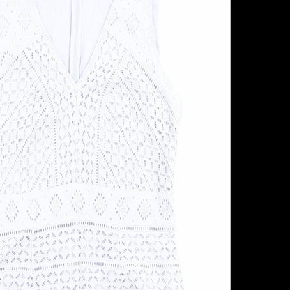 French Connection Womens Purple 100% Cotton A-Line Size 14 V-Neck Zip