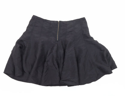 Marks and Spencer Womens Black Polyester A-Line Skirt Size 14 Zip
