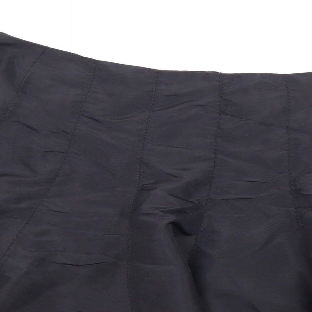 Marks and Spencer Womens Black Polyester A-Line Skirt Size 14 Zip