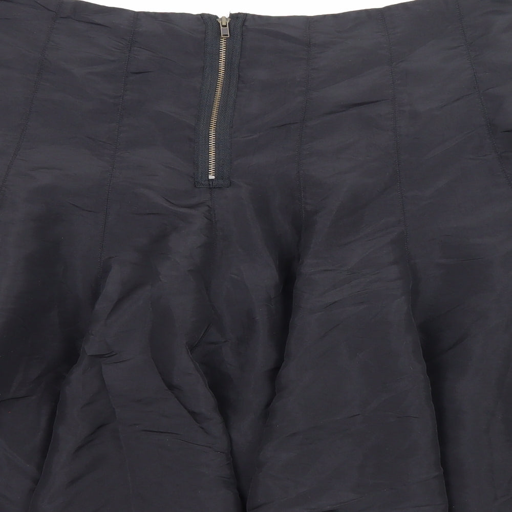 Marks and Spencer Womens Black Polyester A-Line Skirt Size 14 Zip