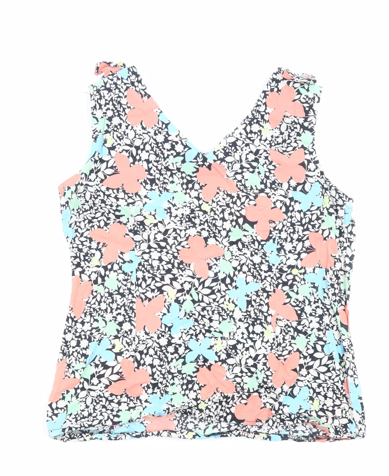 Womens UK Size 10 Dorothy Perkins Multicoloured Basic Tank