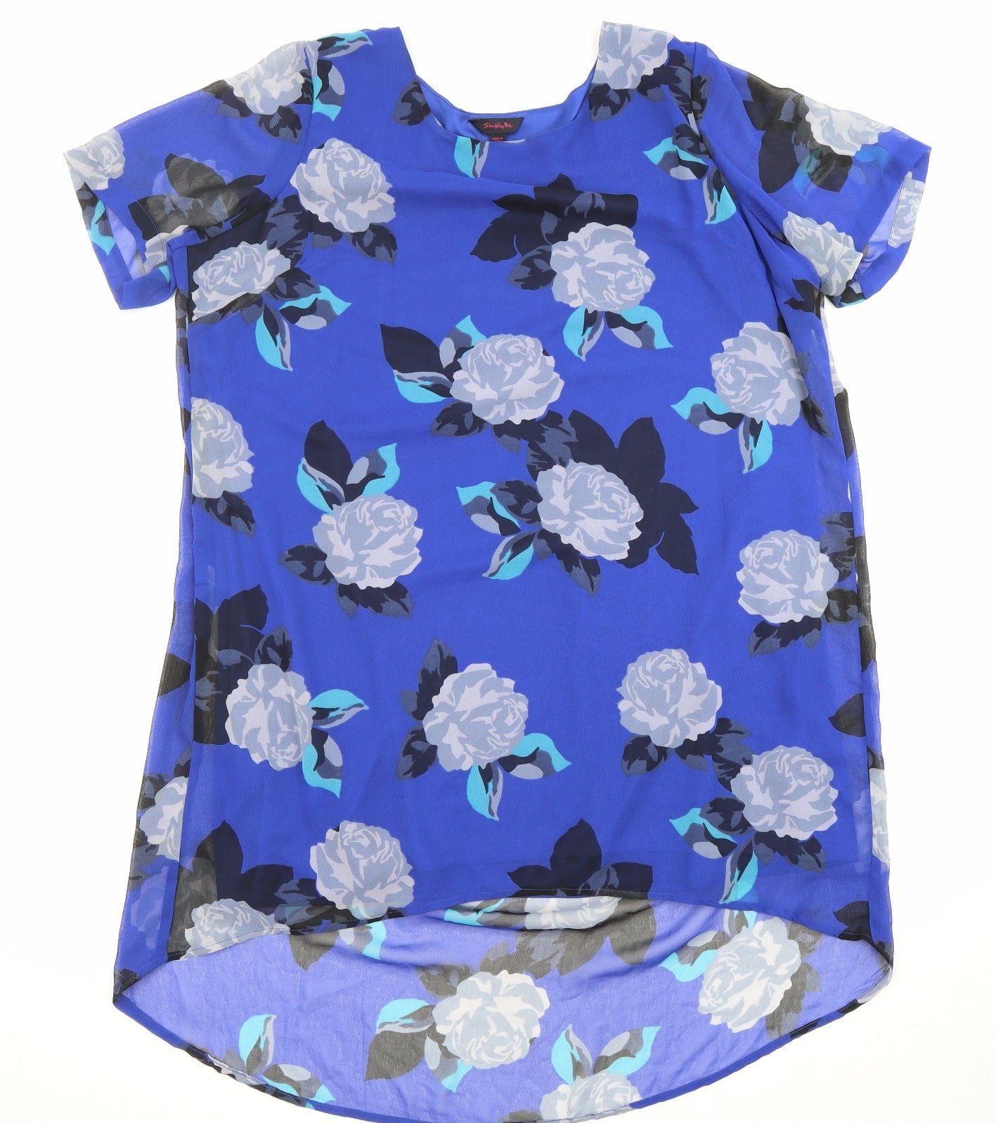 Womens UK Size 20 Simply Be Blue Tunic Blouse