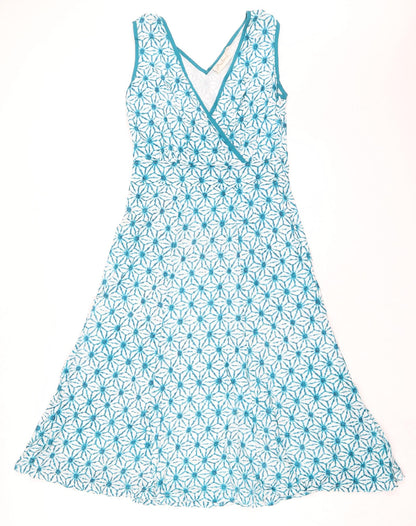 Adini Womens Blue 100% Cotton A-Line Size XS V-Neck Zip - High Empire Line