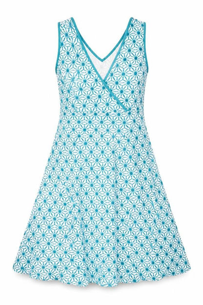 Adini Womens Blue 100% Cotton A-Line Size XS V-Neck Zip - High Empire Line