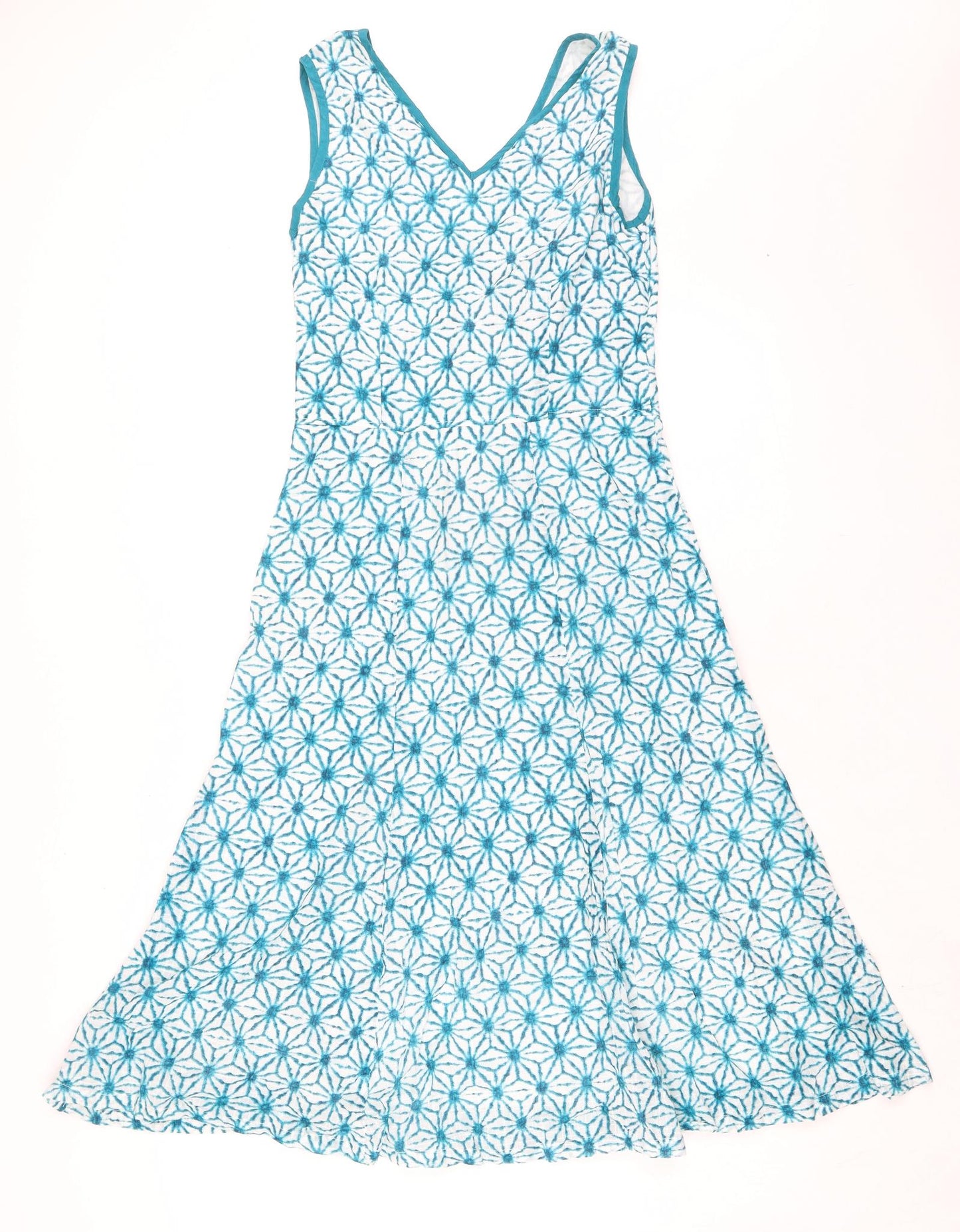 Adini Womens Blue 100% Cotton A-Line Size XS V-Neck Zip - High Empire Line