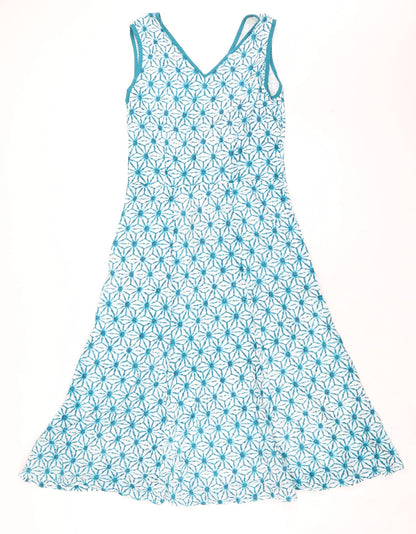 Adini Womens Blue 100% Cotton A-Line Size XS V-Neck Zip - High Empire Line