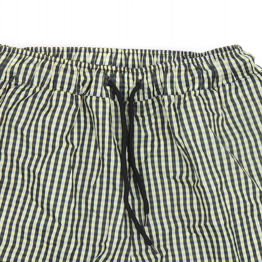 COLLUSION Womens Multicoloured Check 100% Polyester Basic Shorts Size 8 L4 in Regular Drawstring - Elasticated Waist