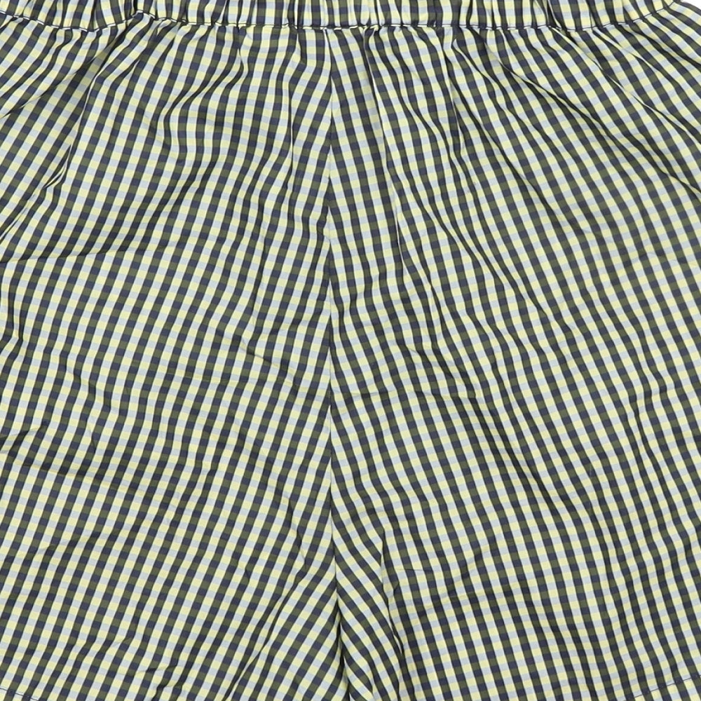 COLLUSION Womens Multicoloured Check 100% Polyester Basic Shorts Size 8 L4 in Regular Drawstring - Elasticated Waist
