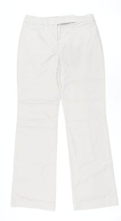 Coast Womens Beige Cotton Trousers Size 10 L30.5 in Regular Zip