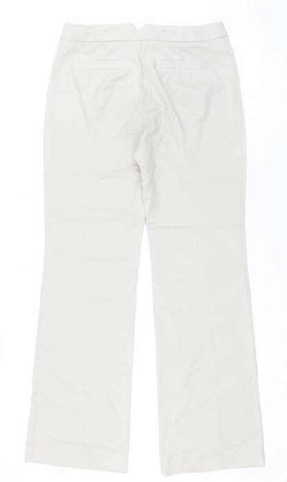 Coast Womens Beige Cotton Trousers Size 10 L30.5 in Regular Zip
