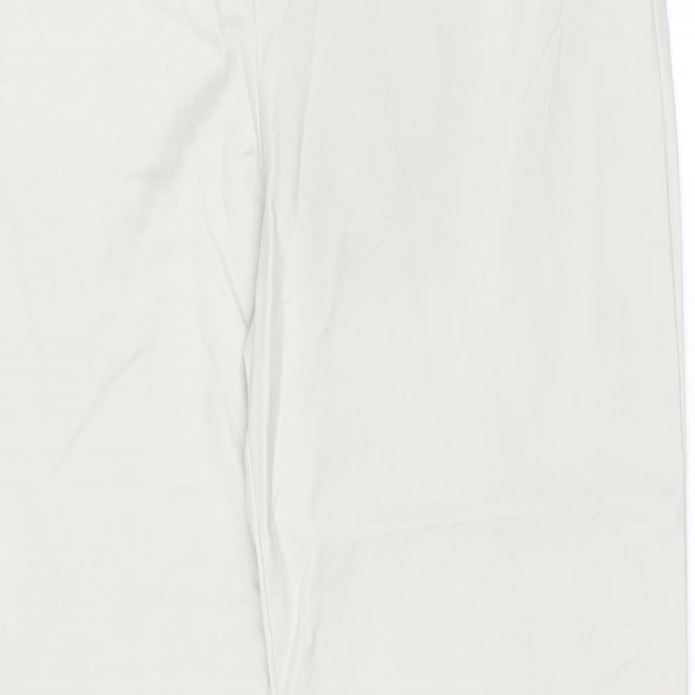 Coast Womens Beige Cotton Trousers Size 10 L30.5 in Regular Zip