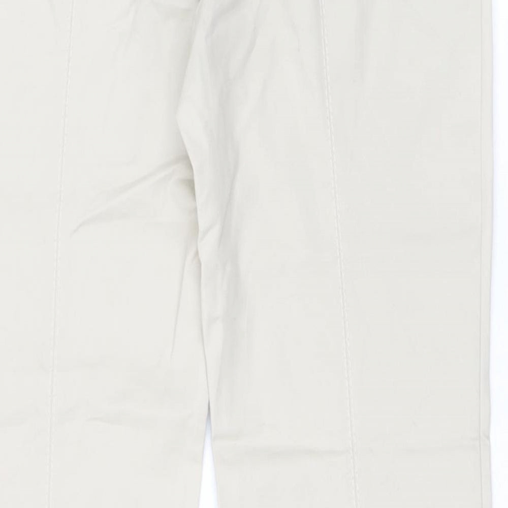 Coast Womens Beige Cotton Trousers Size 10 L30.5 in Regular Zip