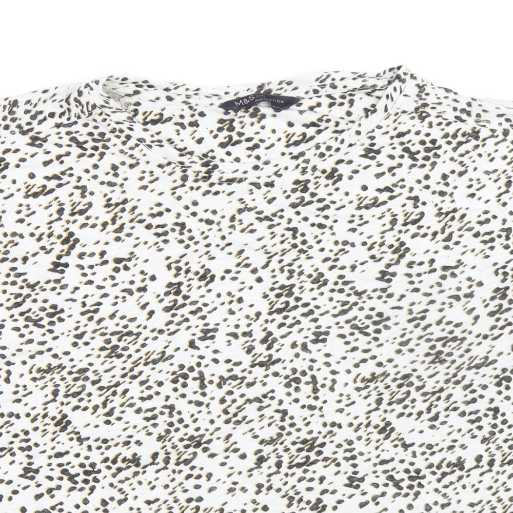 Womens UK Size 14 Marks and Spencer White Basic T-Shirt