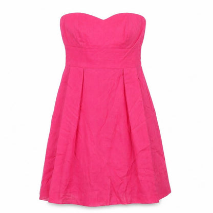 Monsoon Womens Pink Silk A-Line Size 12 Off the Shoulder Zip - Formal
