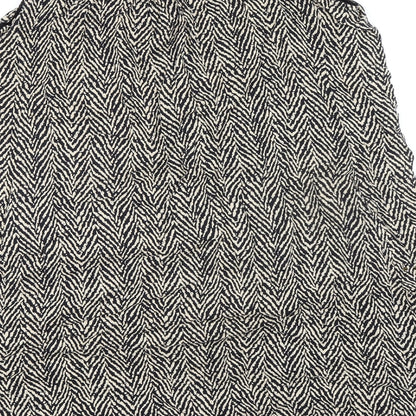 Samya Womens Black Animal Print Viscose A-Line Size 16 Boat Neck - Pockets