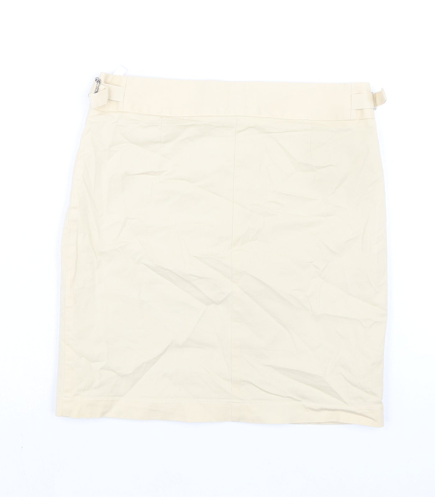 NEXT Womens Beige Cotton A-Line Skirt Size 10 Zip