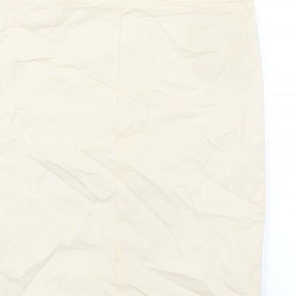 NEXT Womens Beige Cotton A-Line Skirt Size 10 Zip