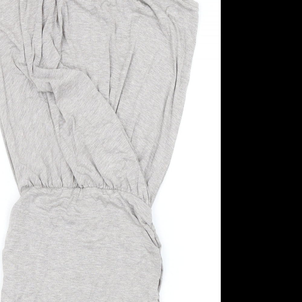 Lable Lab Womens Grey Viscose Pencil Dress Size 6 Round Neck - Elasticated Waist