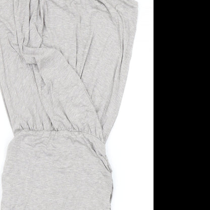 Lable Lab Womens Grey Viscose Pencil Dress Size 6 Round Neck - Elasticated Waist