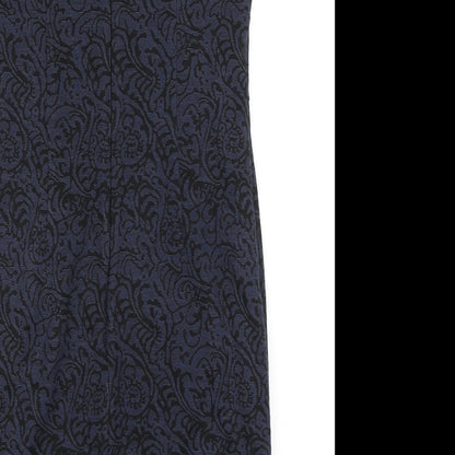 Per Una Womens Blue Acrylic Pencil Dress Size 12 Collared Zip