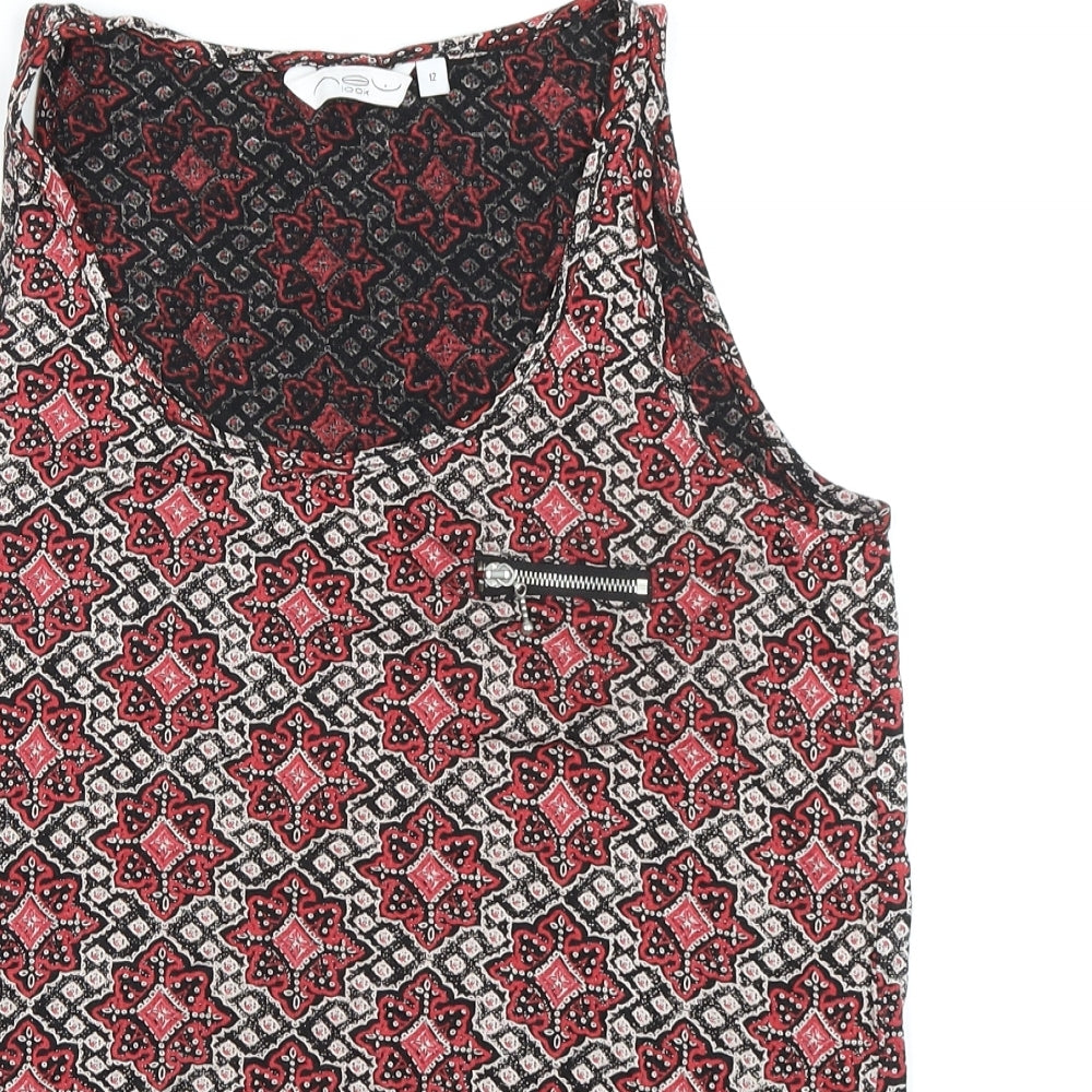 Womens UK Size 12 New Look Multicoloured Basic Tank